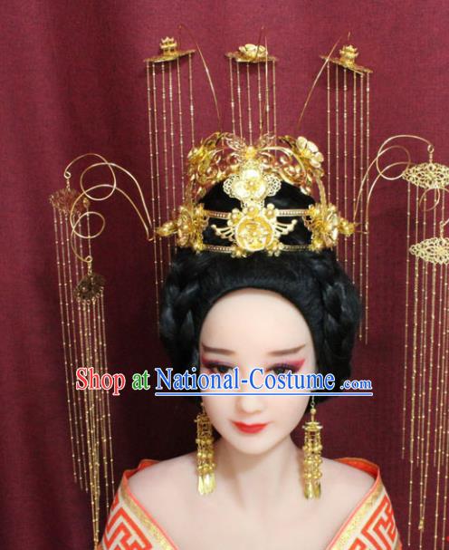 Chinese Ancient Empress Handmade Hair Accessories Phoenix Coronet Hairpins for Women