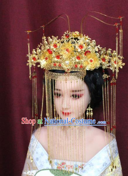 Chinese Ancient Empress Handmade Wedding Phoenix Coronet Hair Accessories Hairpins for Women