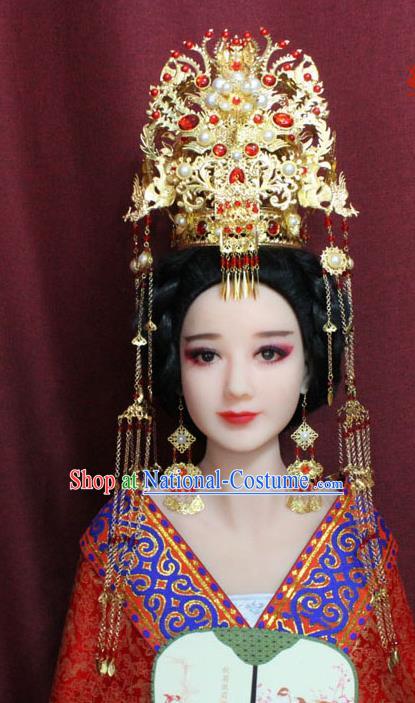 Chinese Ancient Hair Accessories Ming Dynasty Empress Phoenix Coronet Hairpins for Women