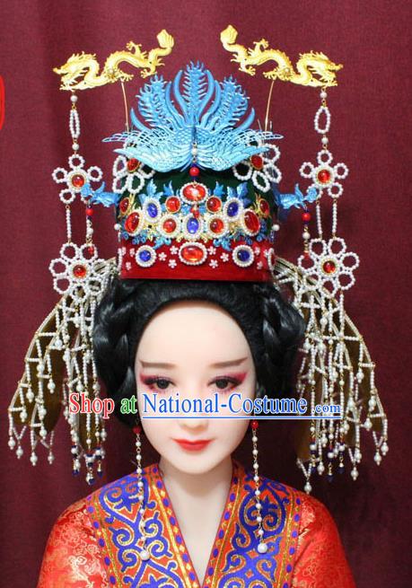 Chinese Traditional Handmade Hair Accessories Ancient Ming Dynasty Queen Phoenix Coronet Hairpins for Women