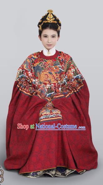 Chinese Ancient Ming Dynasty Imperial Empress Hanfu Dress Embroidered Costumes for Women