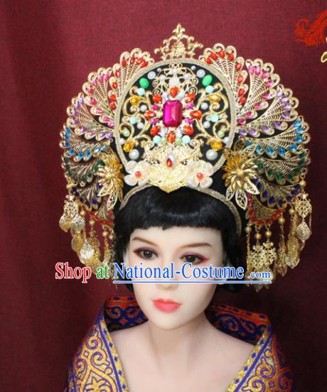 Chinese Handmade Tang Dynasty Imperial Consort Phoenix Coronet Ancient Court Hair Accessories Hats for Women