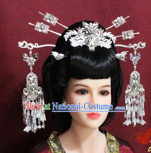 Chinese Handmade Phoenix Coronet Hairpins Ancient Queen Hair Accessories for Women