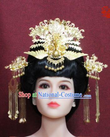 Chinese Handmade Phoenix Coronet Hairpins Ancient Imperial Consort Hair Accessories for Women