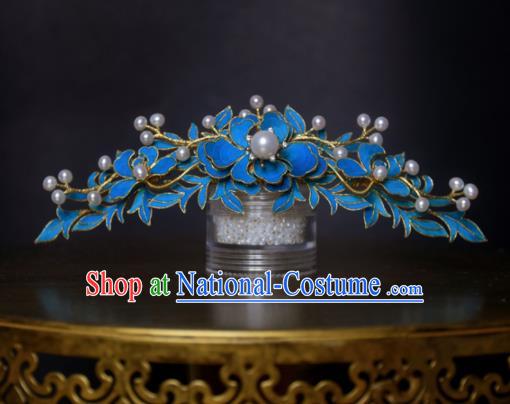 Chinese Handmade Princess Hanfu Pearls Lotus Hair Comb Hairpins Ancient Hair Accessories for Women