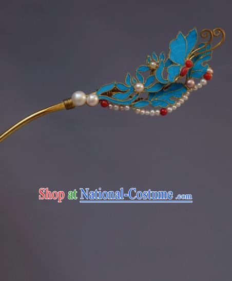 Chinese Ancient Qing Dynasty Tian-Tsui Hair Accessories Handmade Hairpins Hanfu Hair Clip for Women