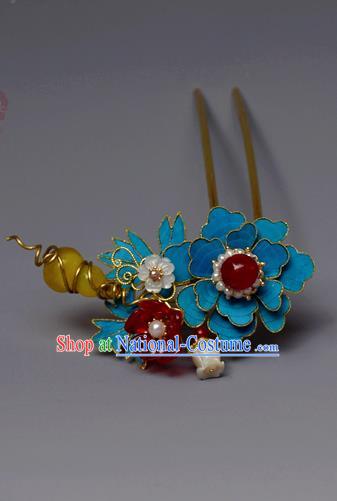 Chinese Ancient Qing Dynasty Flowers Hair Clip Hair Accessories Handmade Hairpins for Women