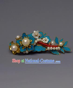 Chinese Ancient Qing Dynasty Pearls Hair Comb Hair Accessories Handmade Hairpins for Women