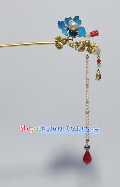 Chinese Ancient Qing Dynasty Palace Tian-Tsui Hair Clip Hair Accessories Handmade Hairpins for Women