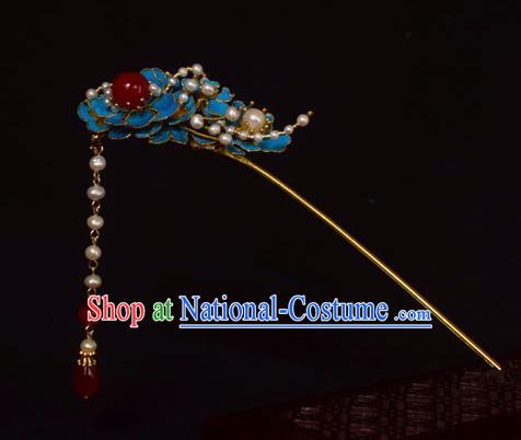 Chinese Ancient Qing Dynasty Hair Accessories Handmade Palace Tian-Tsui Hairpins for Women