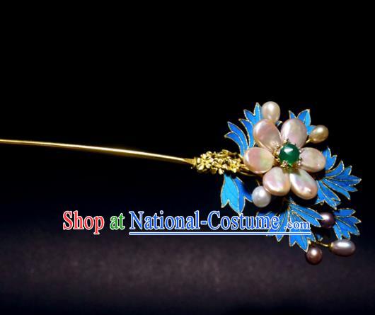 Chinese Handmade Princess Hanfu Hairpins Shell Flower Hair Clip Ancient Hair Accessories for Women