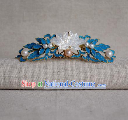 Chinese Handmade Hair Accessories Hairpins Ancient Hanfu Shell Lotus Hair Comb for Women