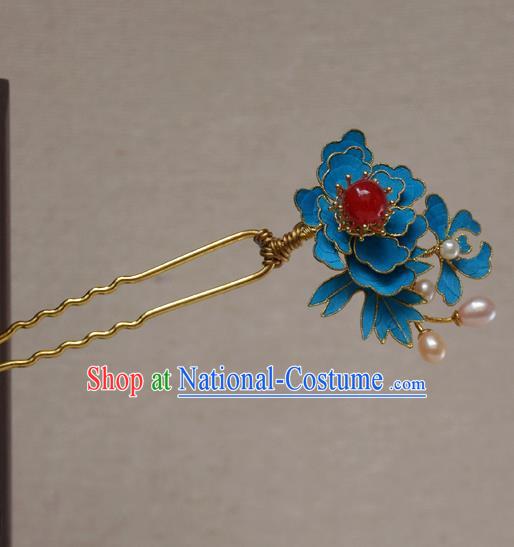 Chinese Qing Dynasty Palace Hairpins Hair Accessories Ancient Handmade Hanfu Hair Clip for Women