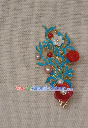 Chinese Ancient Qing Dynasty Princess Hairpins Hair Accessories Handmade Hanfu Hair Claw for Women