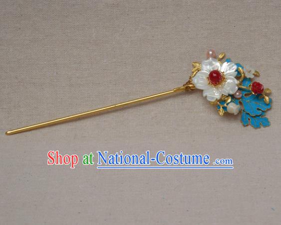 Chinese Ancient Qing Dynasty Princess Shell Hairpins Hair Accessories Handmade Hanfu Hair Clip for Women