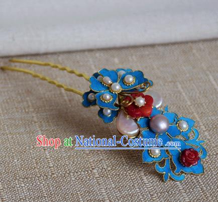 Chinese Handmade Qing Dynasty Palace Lady Hairpins Hair Accessories Ancient Hanfu Hair Clip for Women