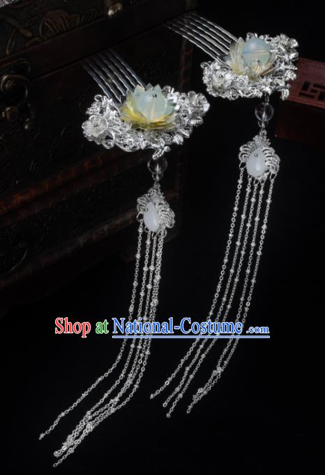 Chinese Ancient Hair Accessories Hanfu Tassel Hair Comb Handmade Hairpins for Women