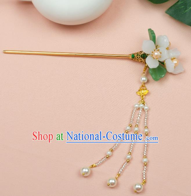 Chinese Ancient Hair Accessories Hanfu Tassel Flowers Hair Clip Handmade Hairpins for Women