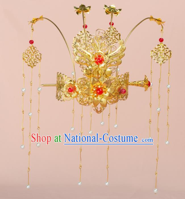 Chinese Ancient Hair Accessories Hanfu Phoenix Coronet Handmade Hairpins for Women