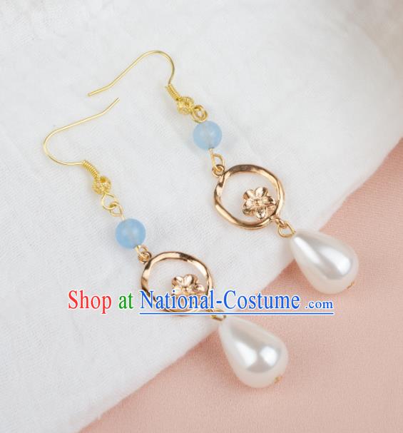 Asian Chinese Traditional Jewelry Accessories Hanfu Pearl Earrings for Women