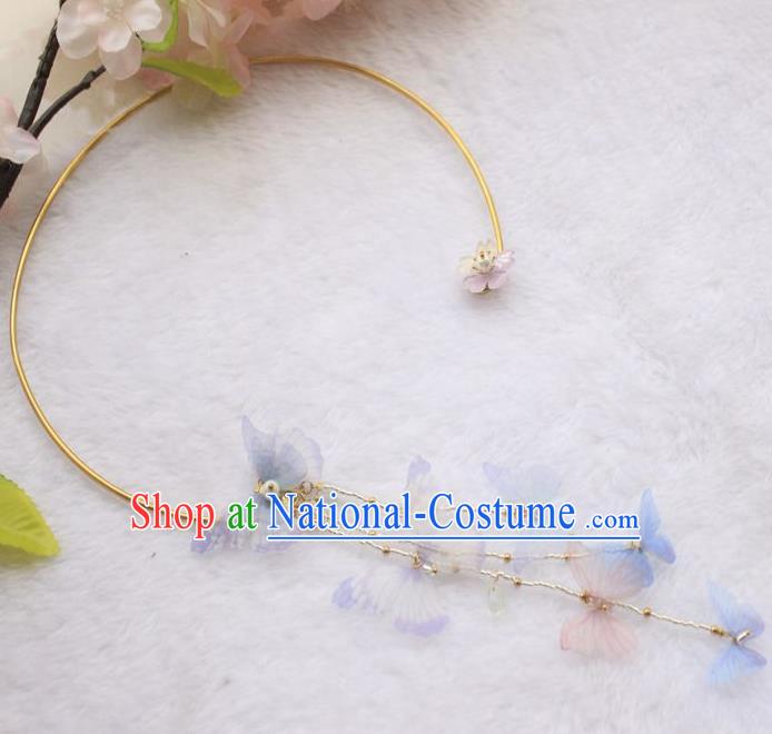 Asian Chinese Traditional Jewelry Accessories Hanfu Butterfly Necklace for Women