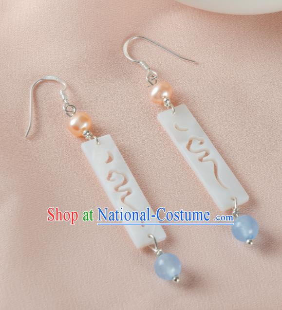 Asian Chinese Traditional Jewelry Accessories Hanfu Jade Earrings for Women