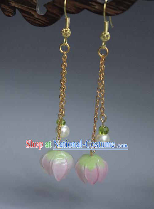 Asian Chinese Traditional Jewelry Accessories Hanfu Equinox Flower Earrings for Women