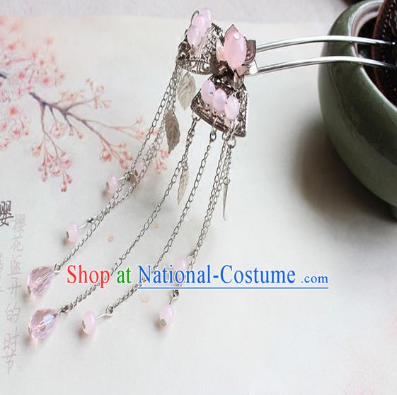 Chinese Ancient Hair Accessories Classical Tassel Hair Clip Hanfu Handmade Hairpins for Women