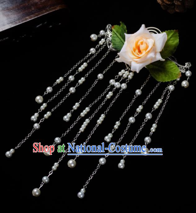 Chinese Ancient Hair Accessories Hanfu Tassel Step Shake Handmade Hairpins for Women