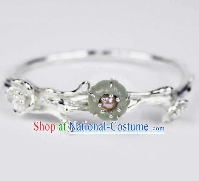 Top Grade Chinese Handmade Jewelry Accessories Hanfu Sliver Plum Blossom Bracelet for Women