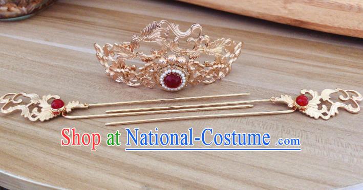 Chinese Ancient Handmade Hairpins Hair Accessories Hair Crown Complete Set for Women