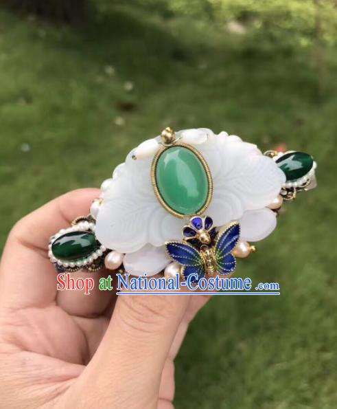 Chinese Ancient Handmade Palace Hairpins Jade Hair Accessories Hair Claw for Women