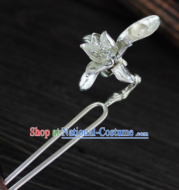 Chinese Ancient Handmade Palace Hanfu Hairpins Hair Accessories Sliver Hair Clip for Women