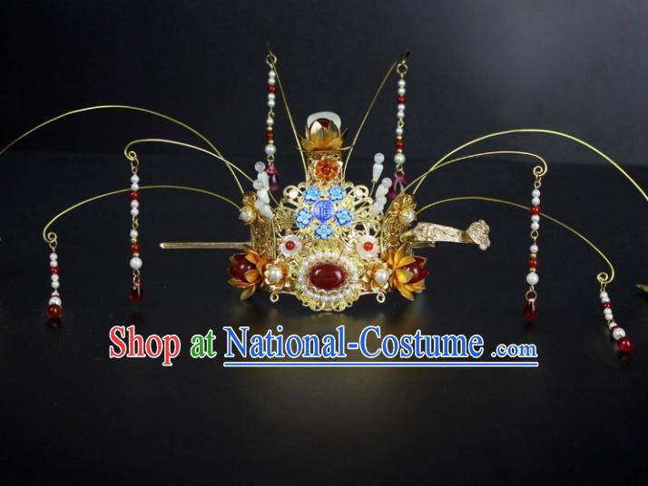 Chinese Ancient Handmade Hanfu Phoenix Coronet Hairpins Hair Accessories for Women