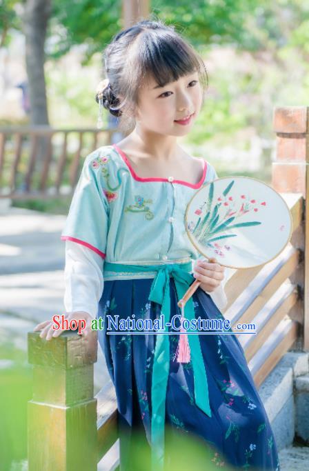 Traditional Chinese Ancient Costumes Tang Dynasty Princess Hanfu Clothing for Kids