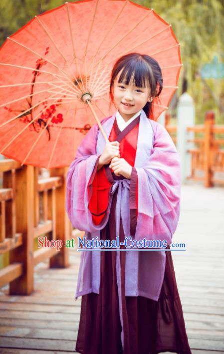 Traditional Chinese Ancient Swordsman Costumes Ming Dynasty Princess Clothing for Kids