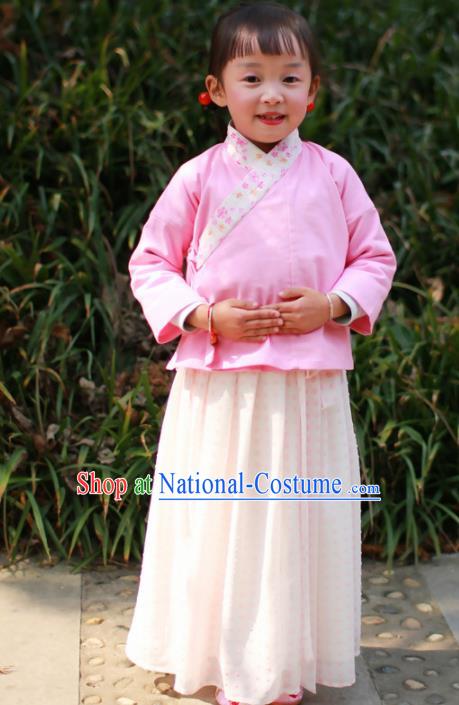 Traditional Chinese Ancient Children Costumes Ming Dynasty Princess Clothing for Kids