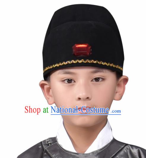 Traditional Chinese Ancient Scholar Hat Han Dynasty Headwear for Kids