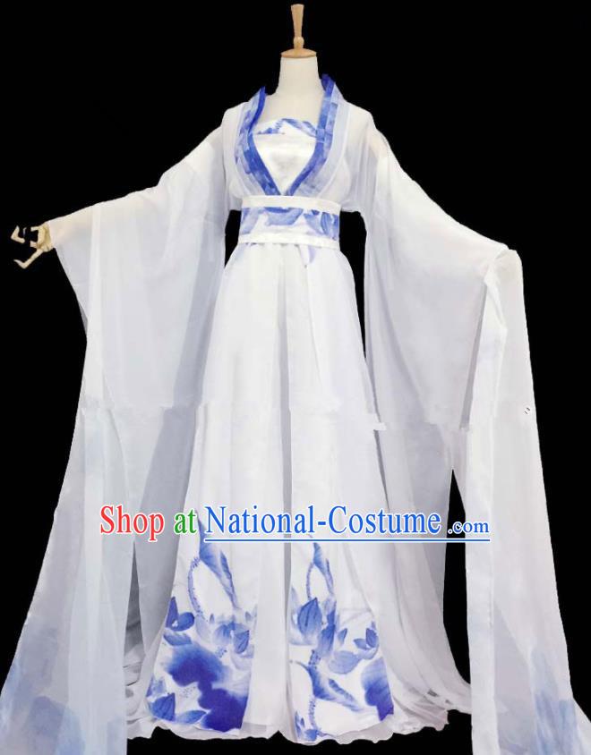 Chinese Ancient Cosplay Peri Hanfu Dress Traditional Tang Dynasty Princess Costume for Women