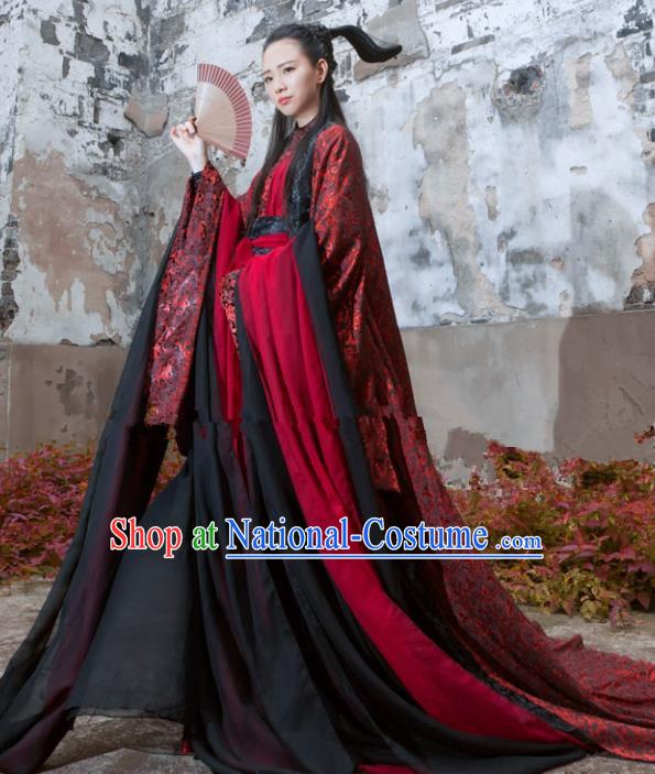 Chinese Ancient Cosplay Peri Hanfu Dress Traditional Han Dynasty Swordswoman Costume for Women