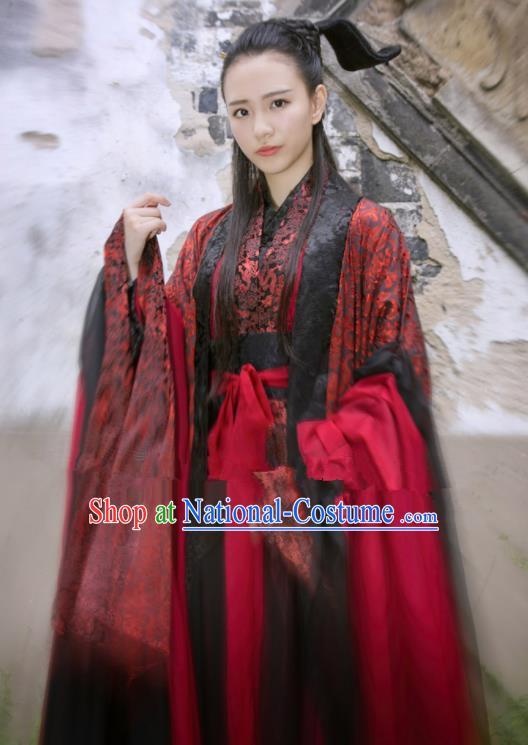 Chinese Ancient Palace Lady Hanfu Han Dynasty Imperial Concubine Queen Embroidered Historical Costumes