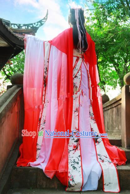 Chinese Ancient Palace Lady Hanfu Han Dynasty Imperial Concubine Queen Embroidered Historical Costumes