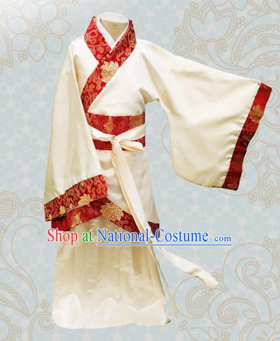 Chinese Ancient Fairy Yellow Hanfu Dress Han Dynasty Princess Costume for Kids