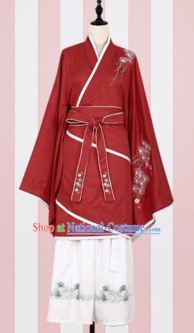 Chinese Ancient Fairy Costumes Traditional Han Dynasty Princess Red Hanfu Dress for Women