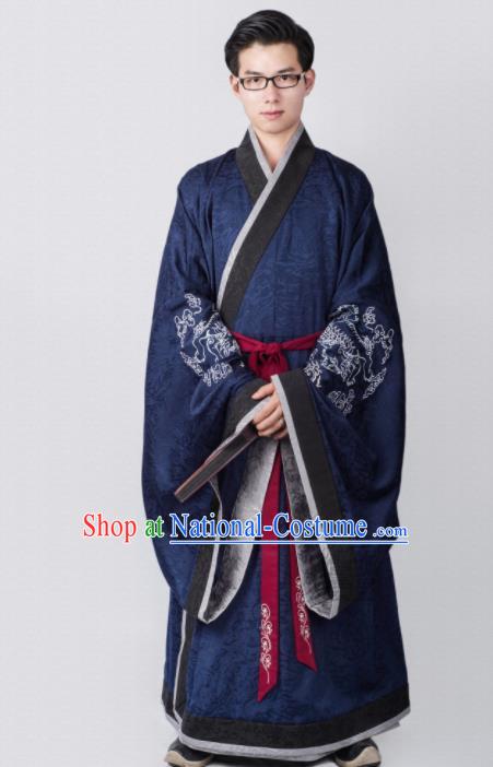 Chinese Ancient Minister Clothing Traditional Han Dynasty Chancellor Costume for Men