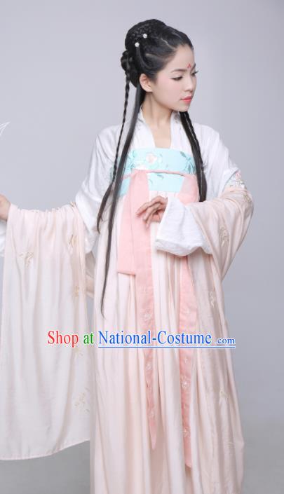 Chinese Ancient Hanfu Dress Tang Dynasty Palace Princess Embroidered Costume for Rich Women