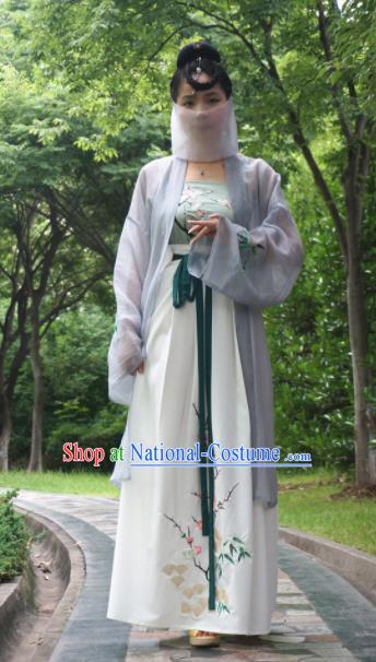 Chinese Ancient Nobility Lady Dress Tang Dynasty Embroidered Costume for Rich Women