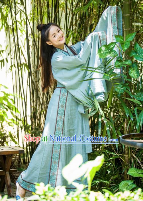 Chinese Ancient Hanfu Traditional Jin Dynasty Embroidered Historical Costumes