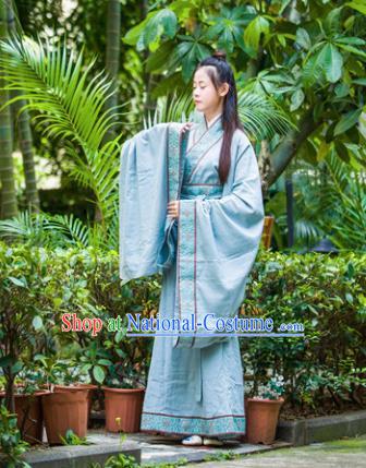 Chinese Ancient Hanfu Traditional Jin Dynasty Embroidered Historical Costumes