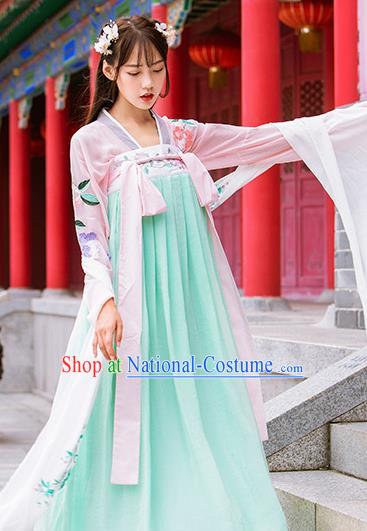 Chinese Ancient Palace Lady Hanfu Han Dynasty Imperial Concubine Queen Embroidered Historical Costumes